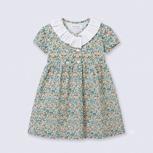 Vestido cruzado flores azules