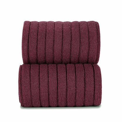 Calcetines altos básicos canalé GRANATE 575